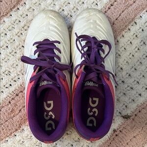 DSG White Purple and Pink Lace-Up Cleats